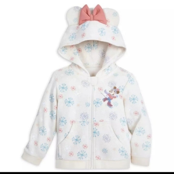 Disney Minnie Mouse Holiday Zip Up Hoodie Baby Size 9-12M - Picture 1 of 2